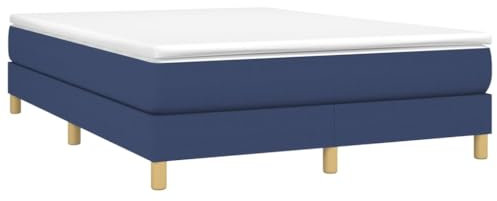 vidaXL Cadre de lit sans Matelas Bleu 140x190 cm Tissu