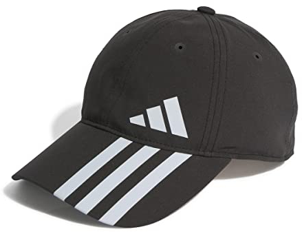 adidas Unisex 3-Stripes AEROREADY Baseball Cap, Black / White / White, L
