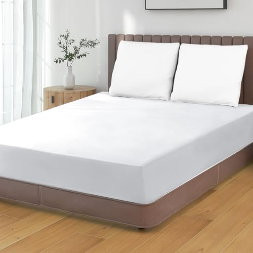 HENGWEI Bettlaken 150x200 mit Elastischem Boxspring Spannbettlaken Mikrofaser Spannbetttuch 140x200 bis 30cm Matratzenhöhe Weiche Matratzenauflage,Weiß