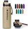 SANTECO Trinkflasche Edelstahl isoliert 500ML, 710ML I Auslaufsicher Thermoskanne I BPA-Frei mit Schraubverschluss Isolierflasche für Sport, Laufen, Fahrrad, Yoga, Wandern und Camping I Sportdeckel