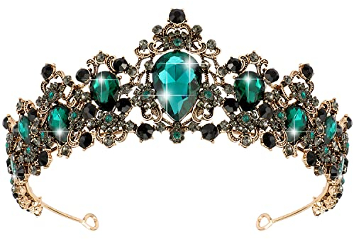 Didder Barock Strass Tiara Kristall Tiaras für Frauen Gold Prinzessin Krone, Legierung und Kristall