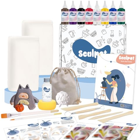 kintsukuroi Töpferset für Zuhause, lufttrocknender ton Töpfer Set für Anfänger, Air Dry Clay Pottery Set für Kein Brennen Nötig, Basteln Sie Ihre Eigene, Einzigartige Keramik