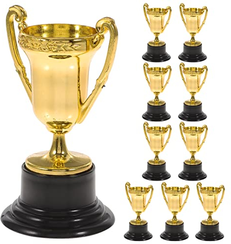 Gadpiparty 10Er-Pack Mini-Trophäen-Auszeichnungen Große Kunststoff-Trophäenbecher Mit Goldenen Auszeichnungen -Teilnahmetrophäen Pokale Belohnungsgeschenk Für Kinder Preise Für