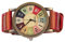 Asixxsix Frauen Hippie Uhren, Multicolour Bohemian Style Hippie Uhren, Weit anpassbar Taste batteriebetriebene Frauen Uhren mit langlebigen PU-Lederband für Damen Dekor (Rot)