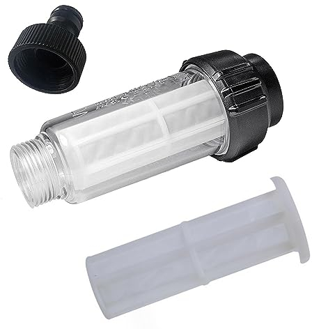 LATRAT Filtro Acqua Tubo da Giardino, prefiltro Acqua da 3/4 di Pollice, con 1 Inserto filtrante per idropulitrice Pompa da Giardino Camper irrigazione Giardino