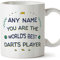 MUGFFINS Personalised Mug for Darts Player - in English - World's Best - Funny Custom Gift for Colleagues - Ceramic 11oz Mug