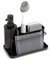 KOOK TIME Distributeur Liquide Vaisselle et de Savon Liquide avec Porte-Éponge et Porte-Bross pour Cuisine - Rangement Évier Cuisine, Porte Savon Cuisine, Noir, 21x12x19cm