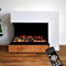GLOW FIRE Kaminofen Einstein linksoffen mit realistischem 3D E-Motion LED-Feuer - Stand-Elektrokamin mit Heizung, Kaminfeuer & Timer, max. 1500 W, 109x89x51, Weiß