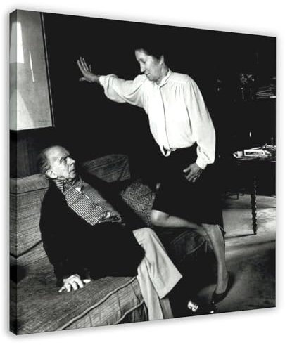 THEGIS Helmut Newton Art 1 Leinwand-Poster, Wandkunst, Dekordruck, Bild Gemälde für Wohnzimmer, Schlafzimmer, Dekoration, Rahmenstil, 70 x 70 cm