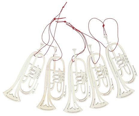 Musikboutique Anhänger aus Pappelholz als Instrumente oder Noten, 5er-Packung (Flügelhorn)