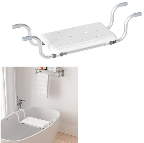 Randaco Planche de bain, 72x22,5x18 cm, siège de bain pour seniors, capacité 136 kg, antidérapant, siège de baignoire générique, adapté pour la salle de bain
