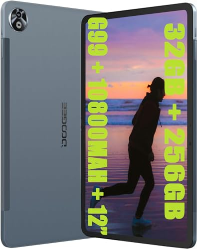 DOOGEE T20 Ultra Tablet PC, G99 Octa-Core 32GB RAM + 256GB ROM (TF 2TB), Batteria 10800mAh / 18W, 12 Pollici TÜV SÜD, 2.4K, Dual 4G LTE/SIM, 16MP + 8MP, OTG/GPS/BT5 Widevine L1 Grau