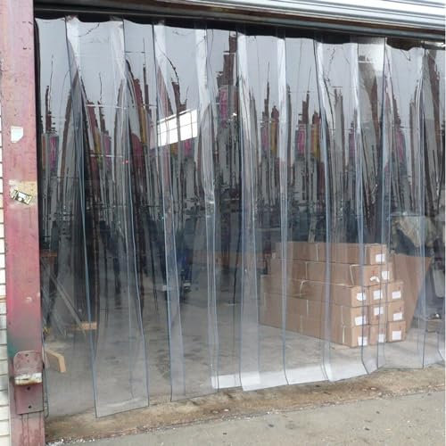 POCHY Türvorhang aus Kunststoff PVC Glatt Lamellenvorhang Transparent Vorhang Streifen 1,5mm Dick für Garage, Lager (Color : Clear, Size : 120x300cm)