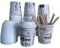 GALI SL - Pack 100 Vasos de Café para Llevar desechables de papel cartón con 100 Tapas y 100 paletinas, Vasos desechables para llevar, Vasos para bebida caliente (100, 240 ml (8 Onzas))