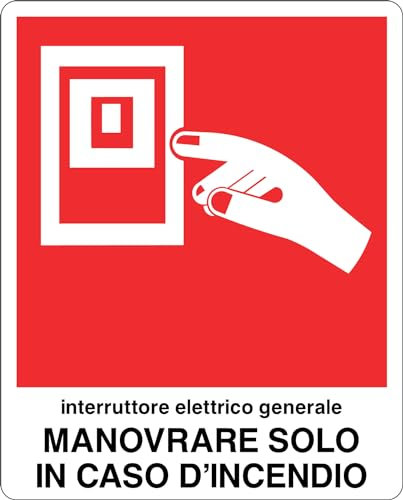 GLOBAL CARTELLO SEGNALETICO - INTERRUTTORE ELETTRICO GENERALE - Adesivo Extra Resistente, Pannello in Forex, Pannello In Alluminio (30x42 cm, Alluminio)