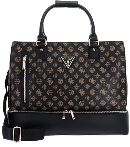 GUESS Wilder Zip Bottom Shopper Tote Bag Brown