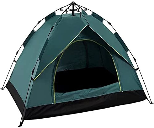 AQQWWER Zelte 3-4Person Fully Outdoor Automatic Quick Open Tent Waterproof Tent Camping Family Outdoor Llightweight Instant Setup Tent (Color : Green)