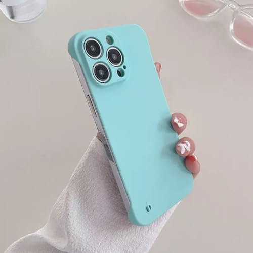 ADKOT Einfarbige, Matte, rahmenlose Hülle für iPhone 14 11 12 13 Pro Max Mini XR XS Max X 7 8 Plus Harte PC-Schutzhülle, Mint, für iPhone 11