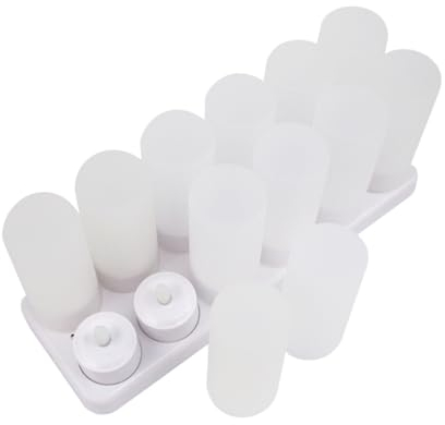 UKCOCO 12 Pièces Bougies Sans Flamme Bougies Chauffe-plat Bougies Menées Feux De Bougies Fausses Bougies Bougie Chauffe-plat à Piles Led Blanche Charge