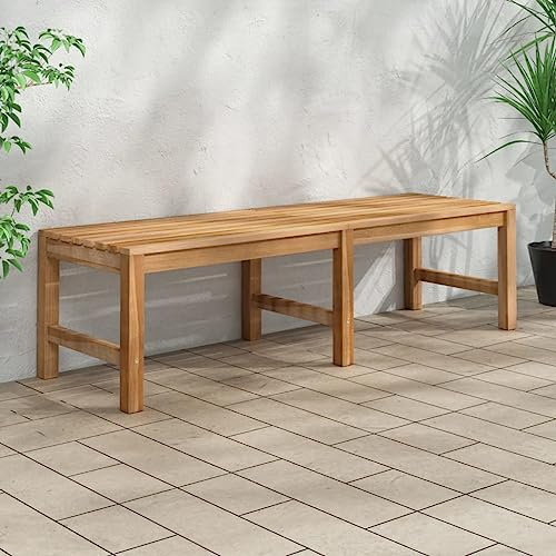 HEFZGDB Panchina da Giardino 150 cm in Legno Massello di Teak Panchina da esterno Giardino arredo esterno Sedie da giardino Adatto a terrazze, piscine e patii.