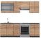 Vicco Küchenzeile Fame-Line, Goldkraft Eiche/Anthrazit, 240 cm, AP Eiche