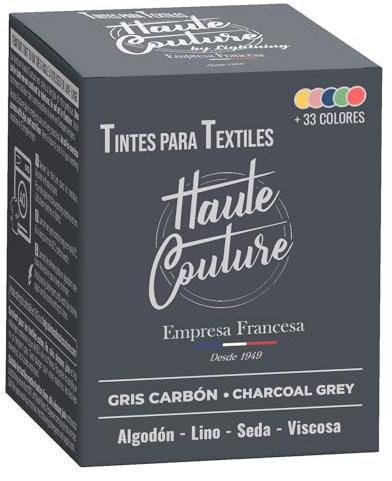 HAUTE COUTURE - Tinte para Ropa y Textil Gris - 350g - Gris Marengo - Tinte Textil Todo en uno - Listo Para Teñir Ropa y Tejidos