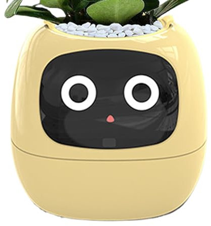 Vbnuyhim Jardinière intelligente, pot de fleurs intelligent, pot de fleurs intelligent. Adorable compagnon de plantes pour la décoration intérieure, rend l'élevage des plantes facile et amusant