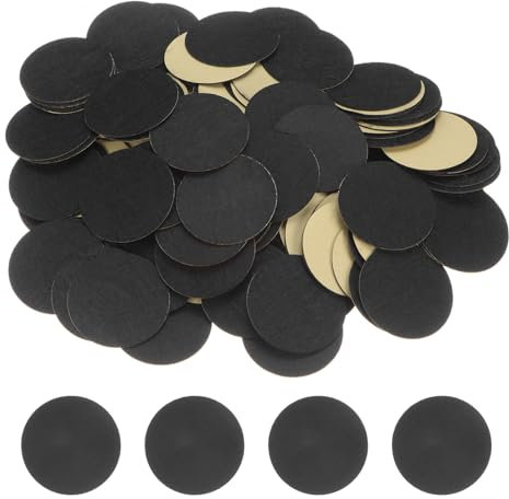 QUARKZMAN 150pz Cerchi Rotondi Adesivi in Feltro, 50mm 2 Adesivi Artigianali in Feltro Pretagliati Mini Cerchi inTessuto Feltro Non Tessuto per Progetti Cucito Rifinitura Artigianale, Nero