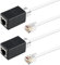 BakeWhiz 2 Pack RJ45 to RJ11 Adapter 8P8C to 6P4C Converter for ADSL Modem and Telephone Cord Conversion, Gold-Plated Contact, Black