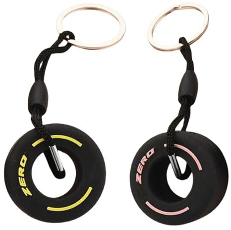 Schlüsselanhänger Reifen, 2-teilig, Schlüsselanhänger, kreativ, Reifen aus Gummi, für Auto, Haus, Büro, Schlüssel