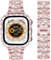 DEALELE Cinturini compatibili con Apple Watch serie 9/8/7 (45 mm), cinturino in metallo con strass e custodia protettiva, di ricambio, per iWatch 45 mm, unisex, 45 mm, rosa originale