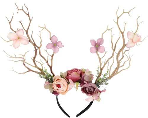 FOMIYES Einzigartiges Geweih-stirnband Mit Blume Weihnachts-requisite Heidnischer Hirschgeweih-kopfschmuck Für Herren