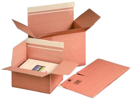 60 Stk. Automatikkarton Versandkartons mit selbstklebendem Deckel 260x190x90mm für den Warenversand, Versandkarton | Pakete für Versand, kleine - große Kartons