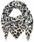 XL DreieckStrickschal Leopard Frühling Schal 100% Baumwolle Made in Italy Fashion Tuch Dreieckschal Stola Herbst Frühling Tuch Leo (Coffee)