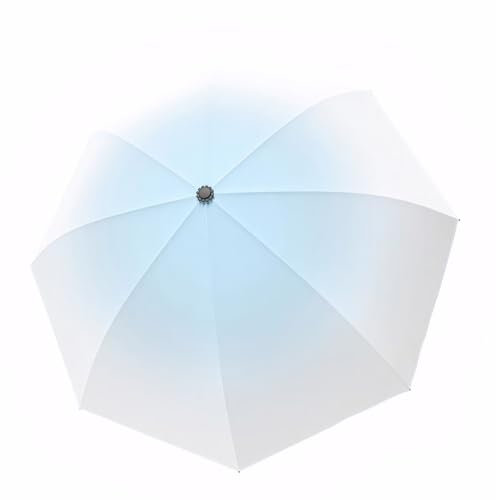 Meichoon Paraguas de Viaje con UPF 50 Protección UV Portátil y Compacto 9 Varillas Liviano Impermeable y a Prueba de Viento Sombrilla Elegante con Degradado para Senderismo y Mochileros Azul
