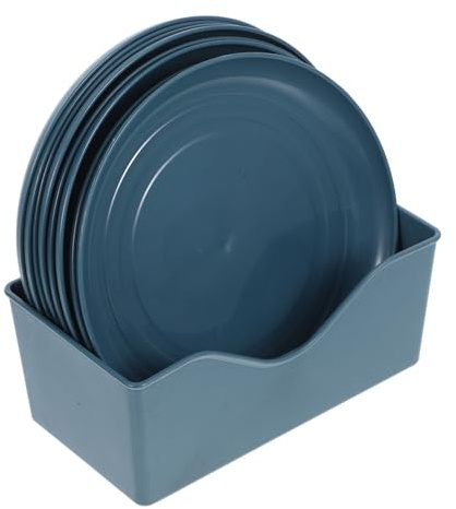 PENIKOKO 8pièces Gamelles Plastique pour Et Chiens De Petite Assiette Ronde pour Nourriture Design Confortable Et Élégant Bleu pour Kittens Et à Courtes