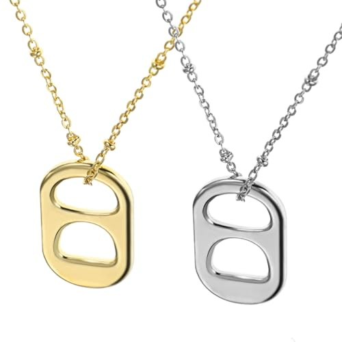 Abaodam Pull-up Necklace for Women can Pull Ring Pendant Necklace Delicate Simple Jewellery for Daily Wear Party Wedding Dress Gift for Girls and Women 2 Pcs