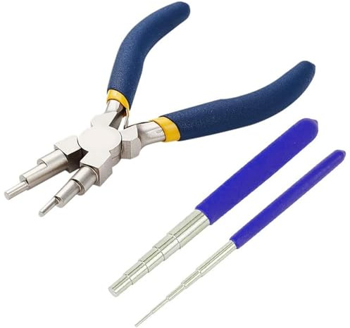 Tarqite Wire Looping Tool, Jewellery Making Tools Set, 6 in 1 Bail Making Pliers & 2 PCS Wire Looping Mandrel, Jewellery Pliers for Jewelry Making