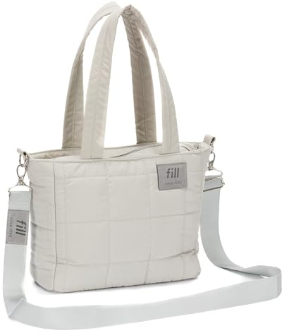 Fillikid Vienna Small Wickeltasche mit Wickelunterlage - Stone Grey | Kompakt mit Befestigungshaken und Thermofach im gesteppten Design für Kinderwagen & Buggy