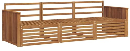 vidaXL Outdoor-Sofagarnitur 3 pcs Natur Massivholz Akazie, Garten, modernes Ecksofa, belastbare Gartenmöbel, Lounge für Terrasse, ideales Set für Balkon