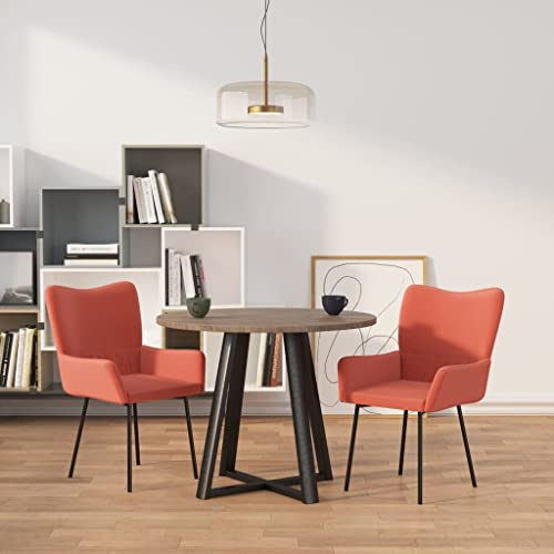 Ziaphsol Ensemble de 2 chaises à Manger en Velours Rose avec Cadre en métal et contreplaqué, siège Ergonomique rembourré, pour Cuisine, Salle à Manger ou Salon, Design Moderne et Confortable
