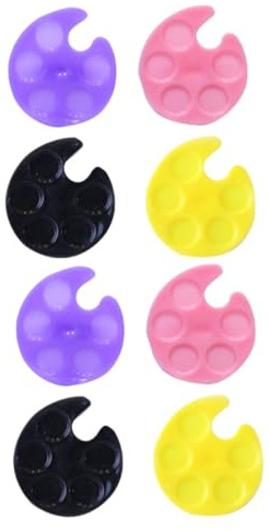 MOBUTOFU Nail Art Ring Palette 8pcs Wearable Finger Rings for Nail Artists and Professional Manicure Use