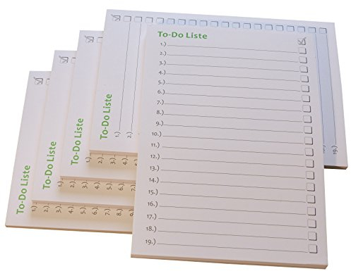 3x To-Do Liste - Notizblock für bessere Organisation und mehr Zeit - 50 Blatt, 12 x 16,8 cm, Schwarz/Grün bedruckt (22338)