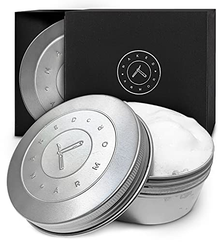 Naked Armor Noah’s Organic Shaving Soap for Men, 7oz Tin, Neutral Scent