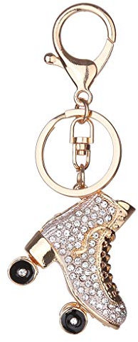 liuduo Pattini a rotelle Shoe Keychain di Cristallo Borsa del Pendente di Chiavi Titolare Strass Portachiavi