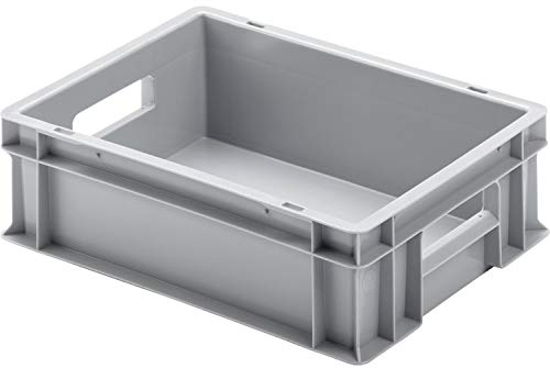 Eurokasten in Industriequalität grau geschlossen 400 x 300 x 120 mm
