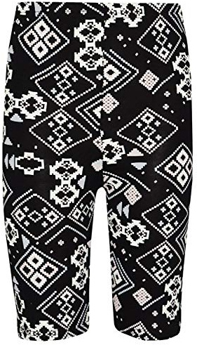 A2Z 4 Kids Kids Girls Gym Dance Knee Length Half Pants - Cycling Shorts Aztec Print 11-12