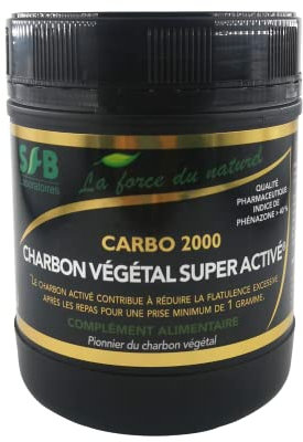 SFB Laboratoires Carbo 2000 - Charbon Végétal Super Activé en poudre - 300 g - Adsorption Exceptionnelle - Soulage Inconforts Digestifs et Purifie l'Organisme - Cure et Detox