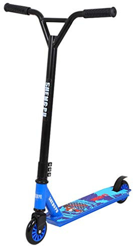 WRRAC-Trampolin Pro 360 Grad Trick Spin Street Roller mit Alloy Deck, Stunt Scooter High Impact 100mm Räder Leichtes Alloy Deck 220LB Max. Last