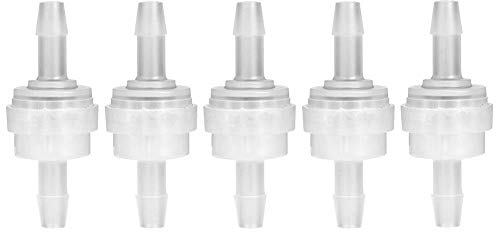 Jadeshay Kunststoff-Rückschlagventil 5mm, 2-Wege, Transparent, 5PCS